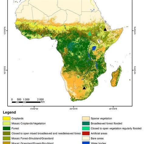 Land Cover Africa. Data: ESA Globcover Project, led by... | Download ...