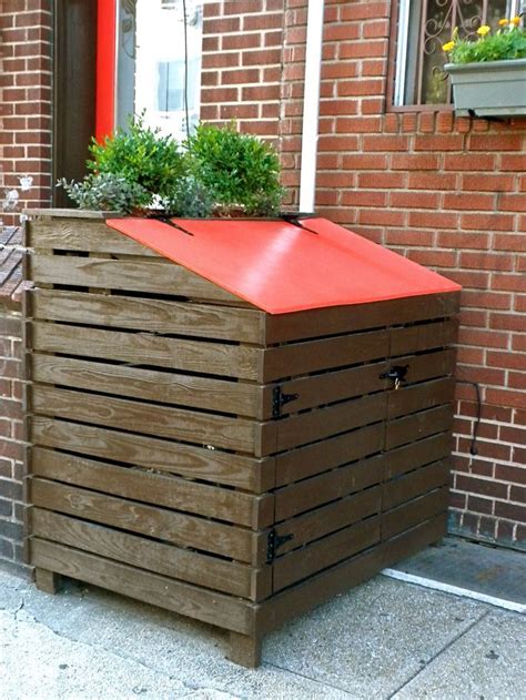 Planter Box on Trash Can cover - Google Search | Outdoor trash cans ...