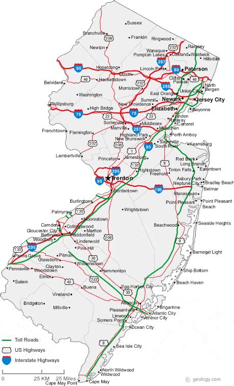 Map of New Jersey Cities - New Jersey Road Map