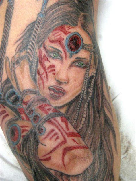 Female warrior tattoo. | Source | Native american warrior tattoos ...