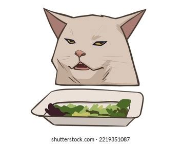 Funny Meme Cat Face Cartoon Style Stock Illustration 2219351087 ...