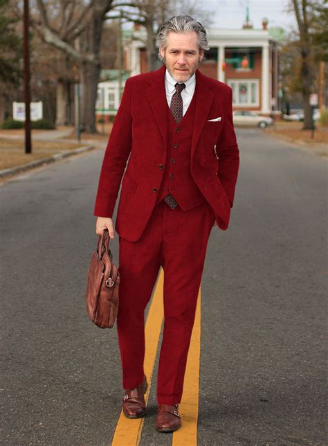 Red Corduroy Suit – StudioSuits