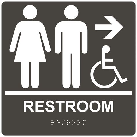 ADA Restroom With Symbol Braille Sign RRE-14819-99_WHTonCHGRY