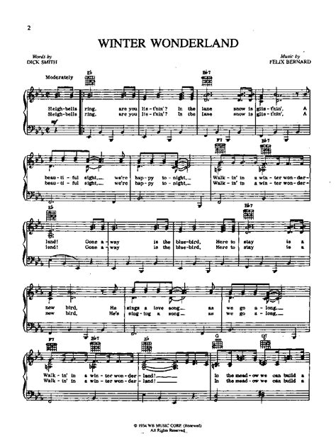 walking in a winter wonderland sheet music - Google Search | Christmas songs lyrics, Christmas ...