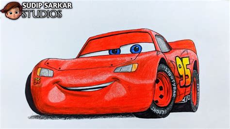 How to draw Lightning Mcqueen - Easy step-by-step drawing lessons - YouTube