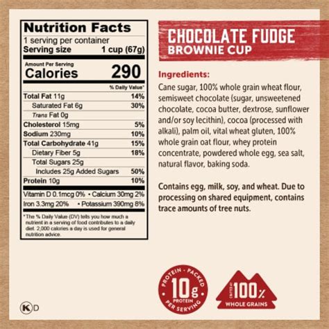 Kodiak Protein-Packed Chocolate Fudge Brownie Power Cup with 10g ...