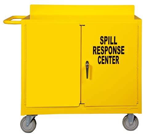 Spill Control Cart, 1 Shelf, Yellow, 18-1/4 x 42-1/8 x 36-3/8 | Durham Manufacturing