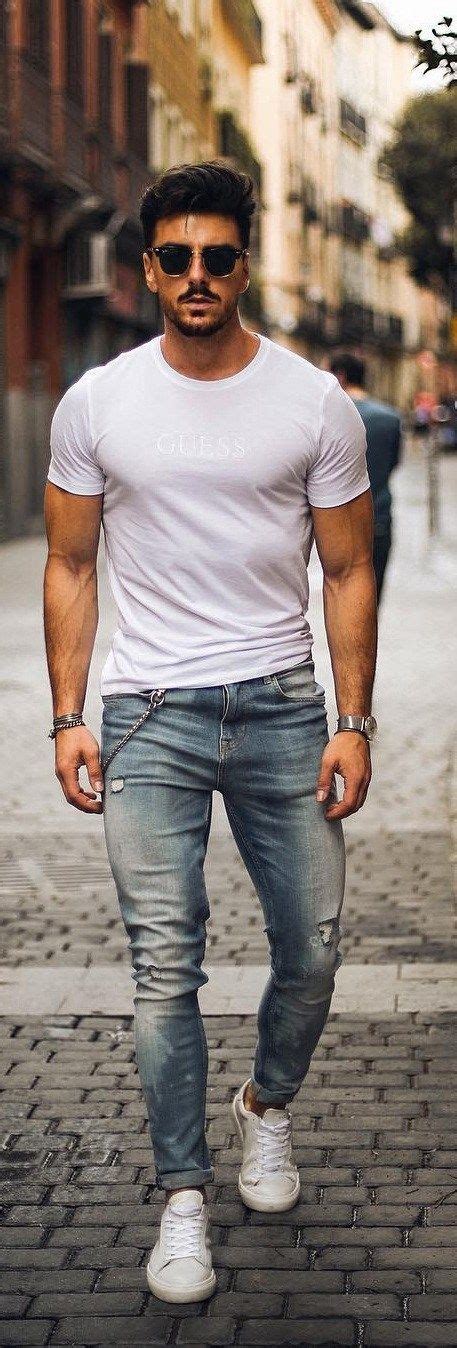 How To Style White T-shirts The Right Way | Mens casual outfits, Mens ...
