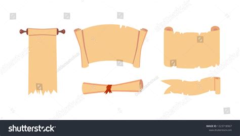 Old Paper Scroll Vector Set Retro Stock Vector (Royalty Free) 1223718967 | Shutterstock