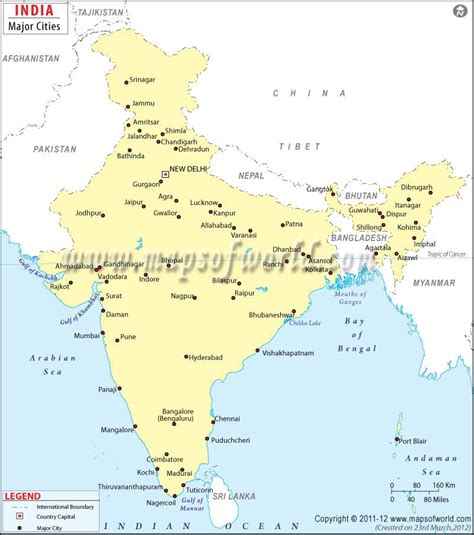 Major Cities in India | India City Map