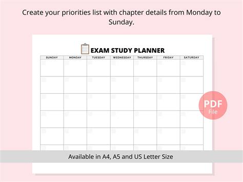 Study Planner Printable