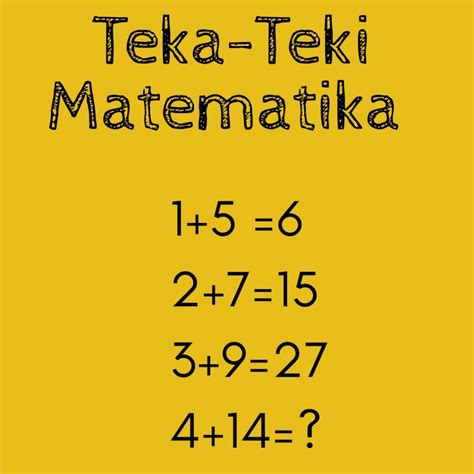 teka teki logika matematika bergambar dan jawabannya - Max Peake