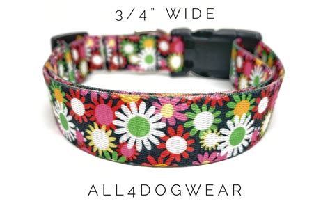 Daisy Dog Collar 3/4 Wide Floral Dog Collar Dog - Etsy