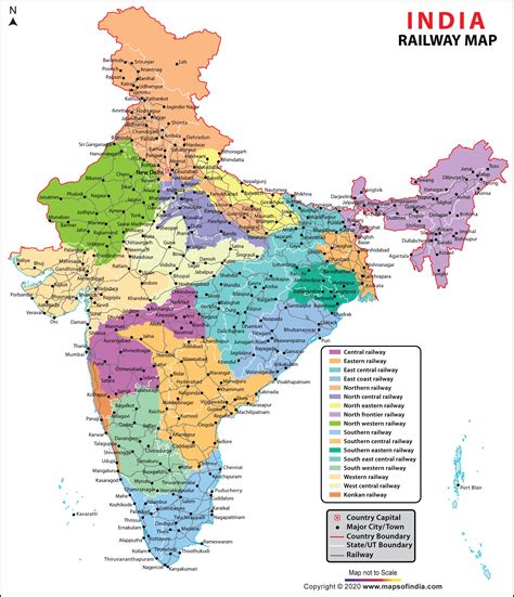 Indian Railways Map Enlarged View | India railway, India world map, India map