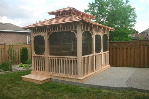 9ft x 12ft Screened Cedar Gazebo by Flamborough Patio