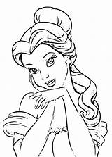Princess Belle Coloring Pages Beauty And The Beast Disney  sketch template
