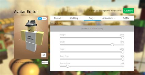 Roblox Avatar Settings