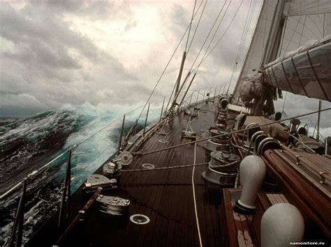 Deck of a ship in a storm | Sailing, Boat, Ocean