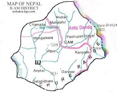 Map of Ilam District