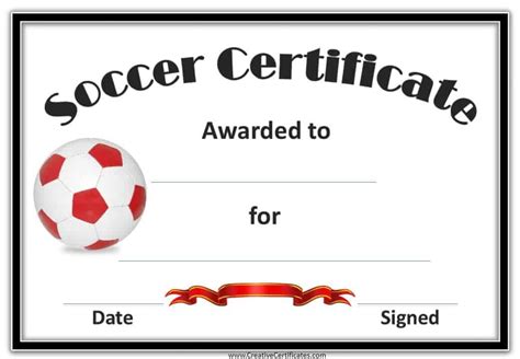 Soccer Award Certificate Template - Customize Online