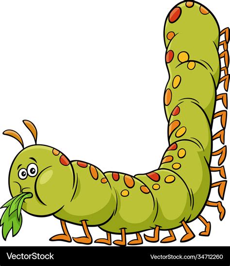 Cartoon caterpillar insect animal character Vector Image