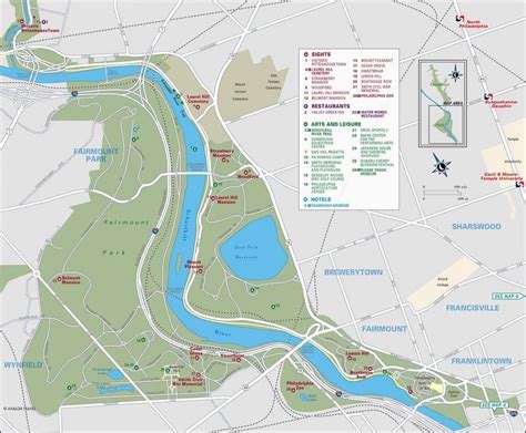 Fairmount park Philadelphia map - Map of fairmount park Philadelphia (Pennsylvania - USA)