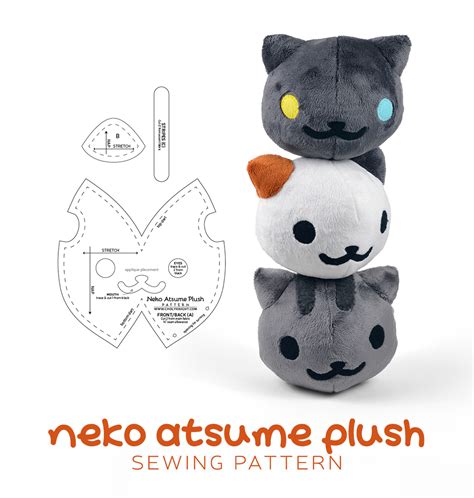 Neko Atsume Plush Sewing Pattern by SewDesuNe on DeviantArt