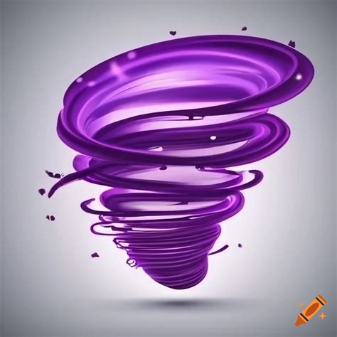 Sparkling purple tornado on white background