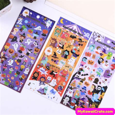 Adorable Halloween Stickers Kawaii Stickers Spooky - Etsy