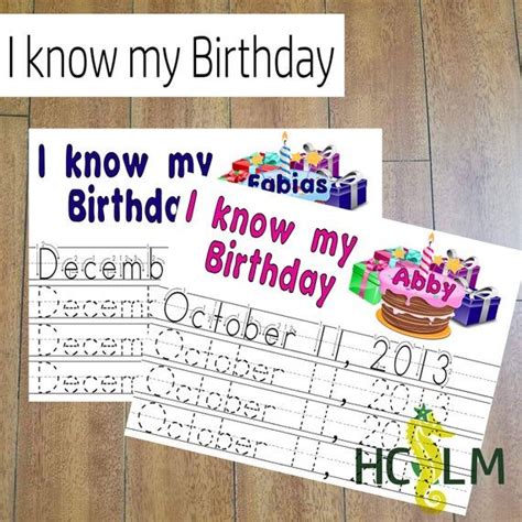 Birthday Sheet I Know My Birthday Birthday Tracing Sheet - Etsy | Homeschool preschool ...