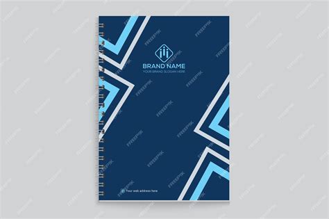 Premium Vector | Blue and black notebook cover design