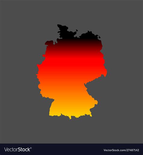 Germany map in national colors on grey background Vector Image