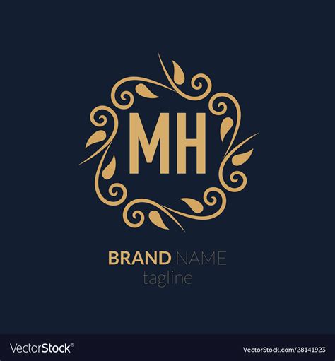 Initial letter mh creative elegant logo template Vector Image