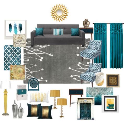 Teal, grey, gold living room - Home Designs 2017 | Teal living rooms, Small living room design ...