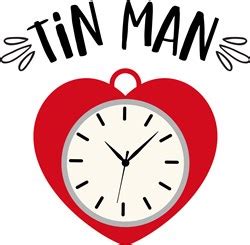 Tin Man Heart Clock Vector Illustration | AnnTheGran.com