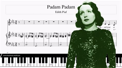 Edith Piaf - Padam Padam Cover Piano (Sheets Piano Edith Piaf, Tutorial ...