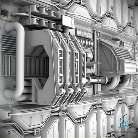 Sci-Fi Wall Panel - 3D Model for Sale - 3D Squirrel on Behance | Sci fi ...