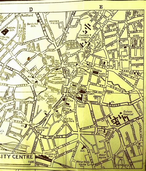 Map of Coventry, 1950's | Coventry, Coventry city, Warwickshire