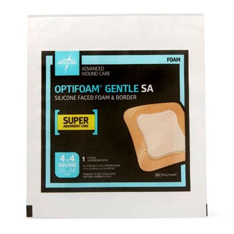 Optifoam Gentle SA Silicone/Foam Dressing 4x4 1Ct