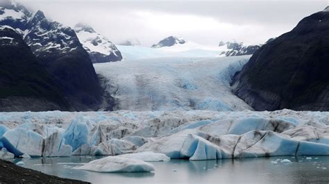 Glacier The Is Full Of Blue Icebergs On A Grey Day Backgrounds | JPG Free Download - Pikbest