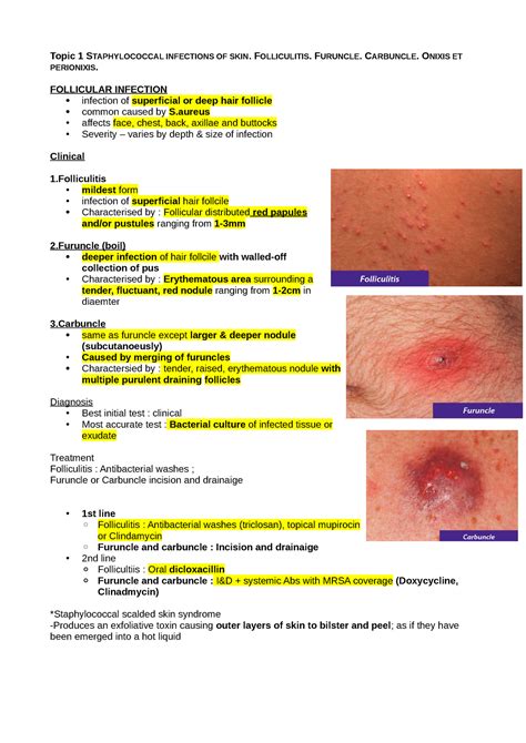 Topic 1 Staphylococcal Infections OF SKIN. Folliculitis. Furuncle ...