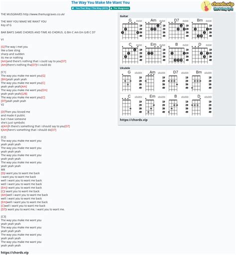 Chord: The Way You Make Me Want You - tab, song lyric, sheet, guitar, ukulele | chords.vip