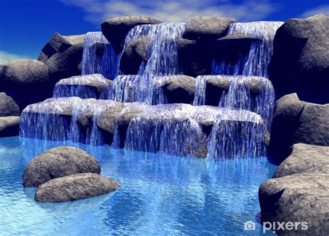 Wall Mural 3d waterfall - PIXERS.US