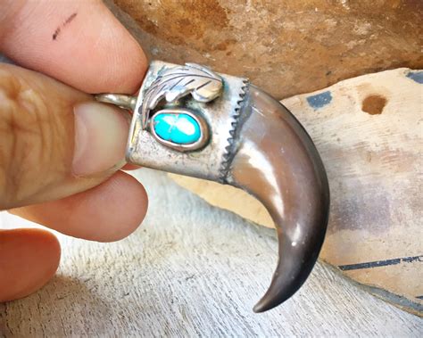 Sterling Silver Turquoise Pendant for Necklace, Native American Indian Jewelry for Men