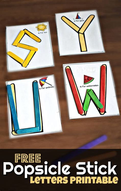 FREE Popsicle Stick Alphabet Printable - super cute hands on alphabet activity for practicing ...