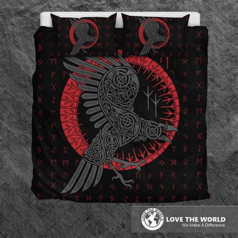 Viking Bedding Sets - Odin's Raven Old Runes Style – LoveTheWorld