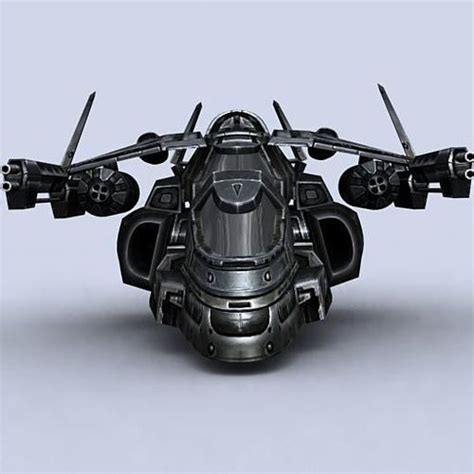 3DRT - Sci-Fi Gunship 6 3D Model Game ready - CGTrader.com