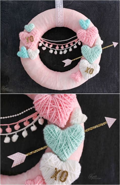 Valentine's Day Craft: Yarn Wrapped Hearts Tutorial | Valentines diy ...