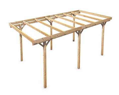 Freestanding Solid Wood Carport Flat Roof KVH 3000x5000mm Stable Durable Timber | eBay