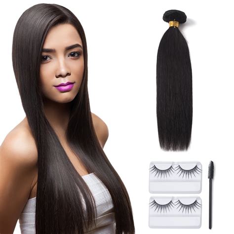 12"-20" 1 Bundle Silky Straight Human Hair 7A Unprocessed Brazilian Virgin Hair Natural Color ...